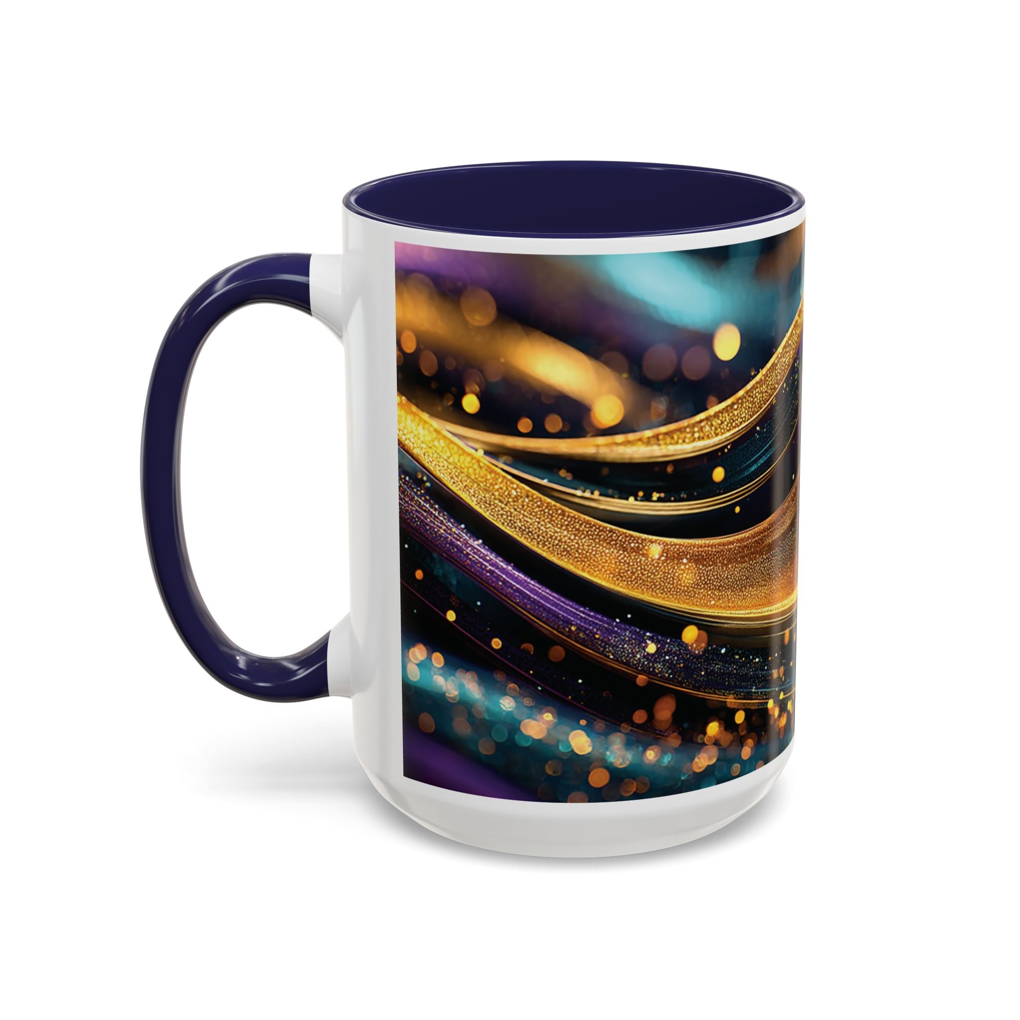 Abstract Gold & Jewel-Tone Accent Coffee Mug (11/15oz)