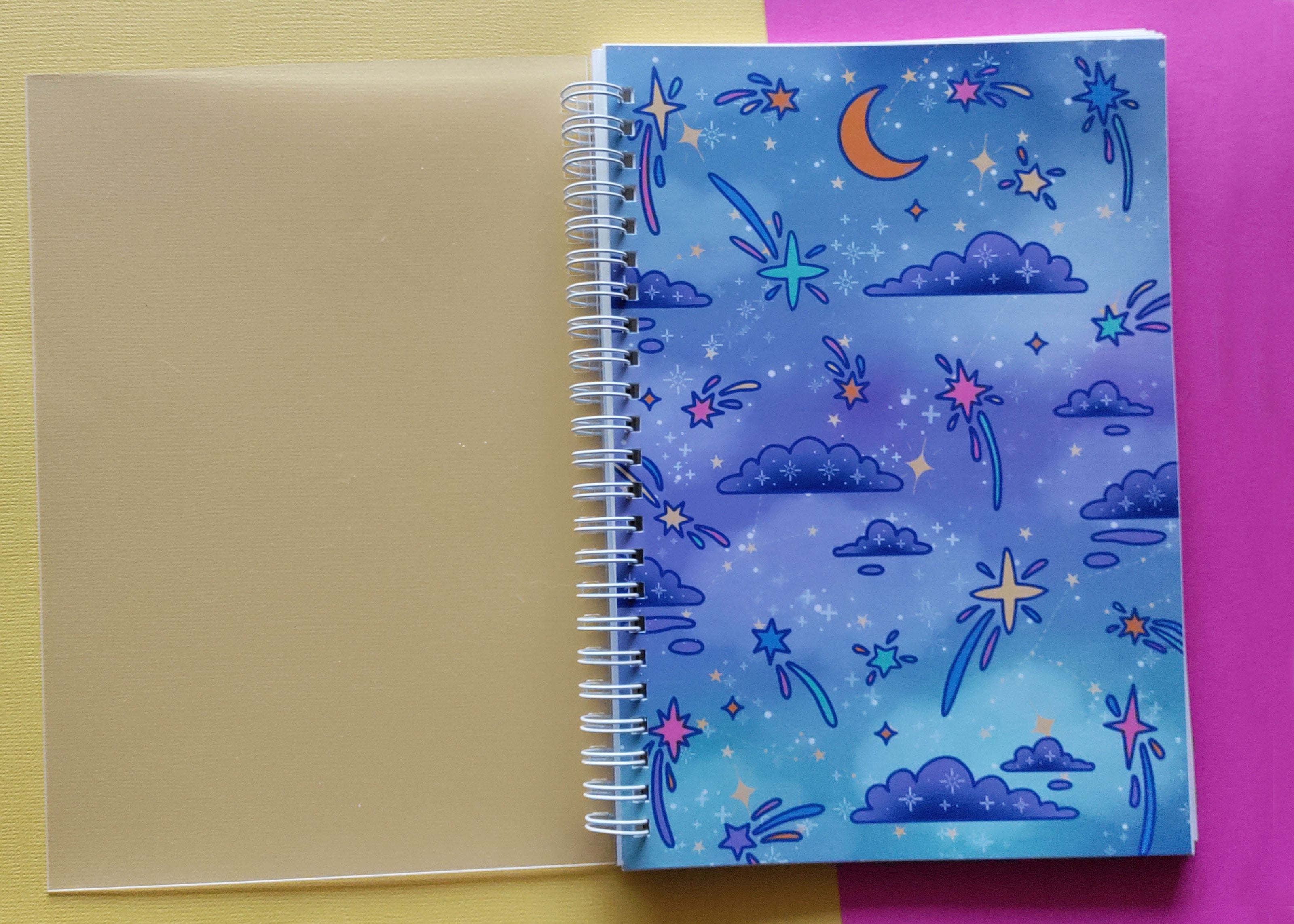 5.75x8.25 Purple Celestial Galaxy Sticker Book 50 pages 2-Sided 100 Pages Total