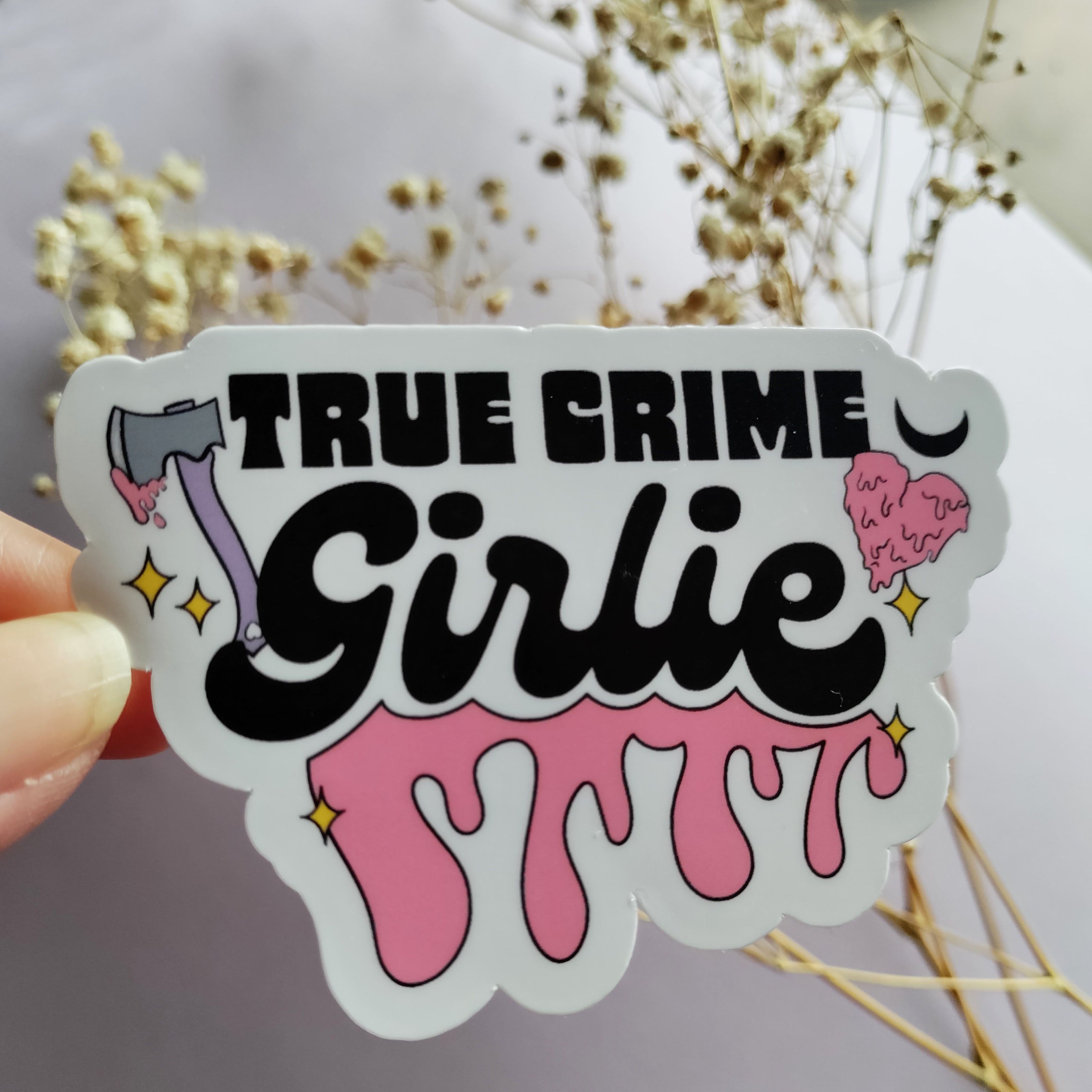 True Crime Girlie Large Sticker