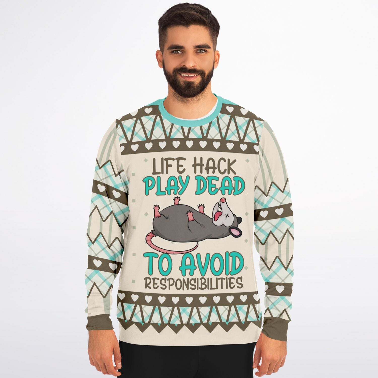 Life Hack Play Dead - Funny Possum Sweatshirt